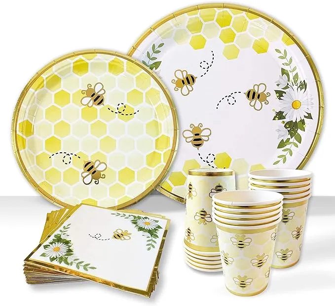 Bee Party Decorations Tableware - Bumble Bee Baby Shower Birthday