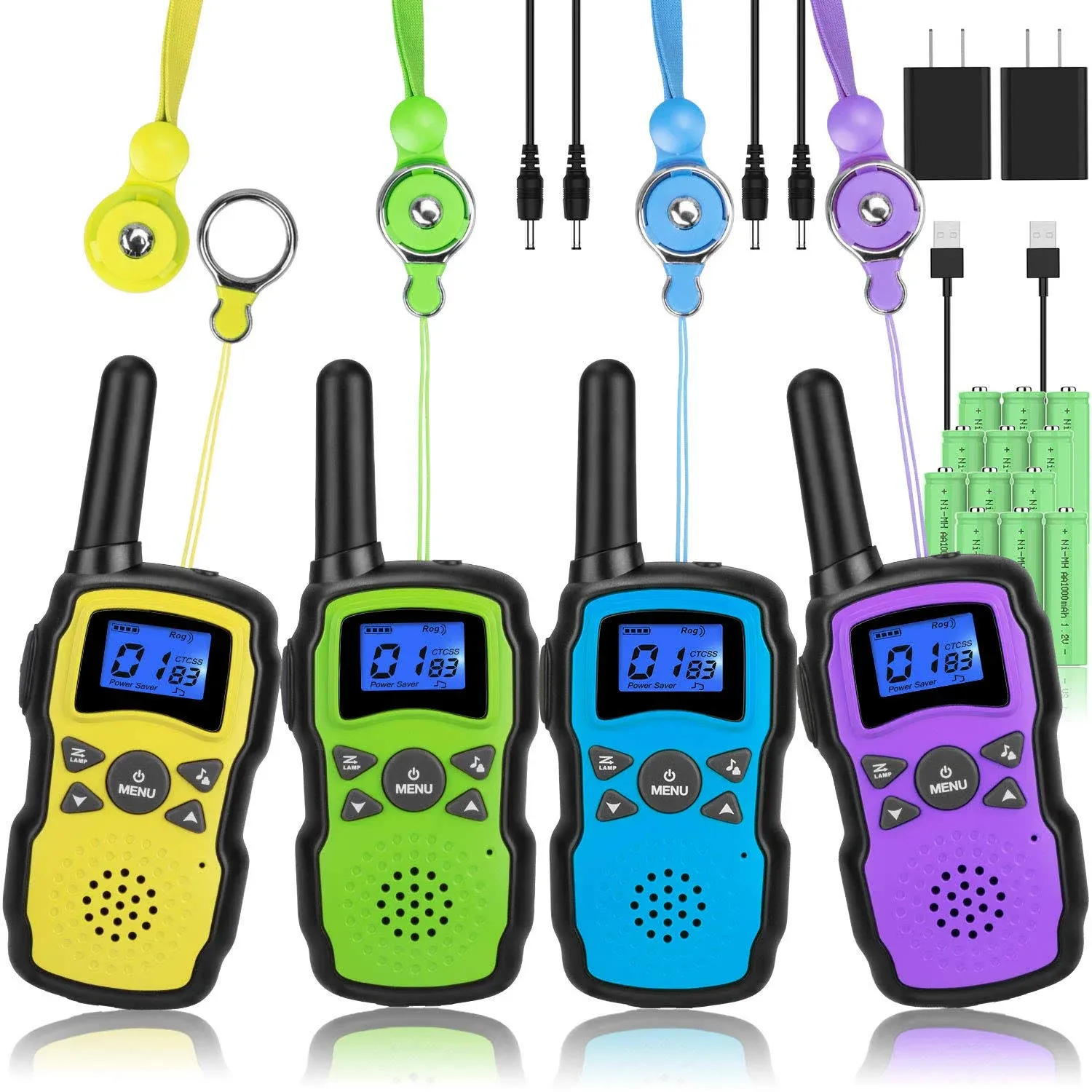 Wishouse Walkie Talkies for Kids Adults Rechargeable Long Range 4 Pack