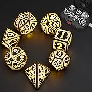 FONVGOGO Wireless Light Up Dice for Dungeons and Dragons,Cool LED DND Dice Set D&D with Charging Box Rechargeable 7 Color Polyhedral Role Playing RPG Dice for DND Gifts Accessories (RGB Astral Shard)