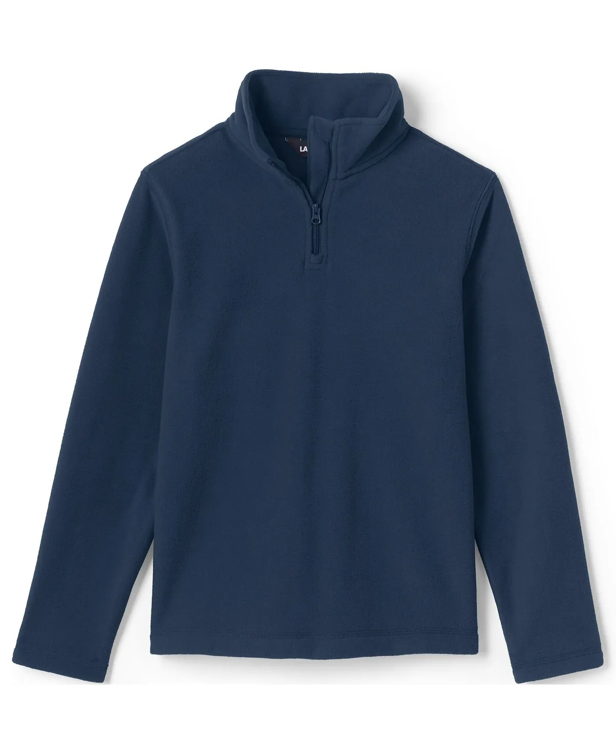 Lands' End School Uniform Kids Lightweight Fleece Quarter Zip Pullover - Black