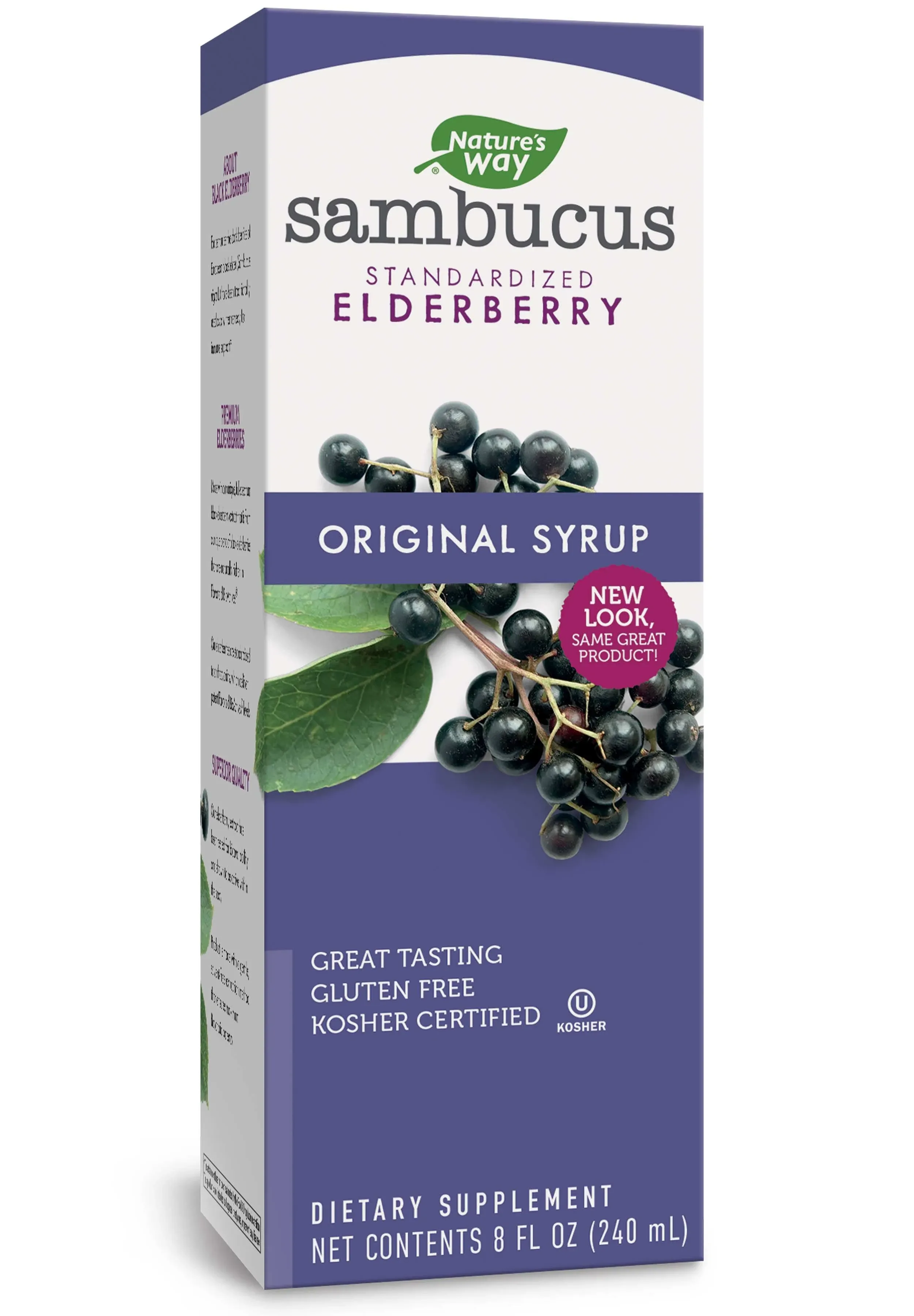 Natures Way Sambucus, Original, Standardized Elderberry, Syrup, Berry Flavor - 8 fl oz