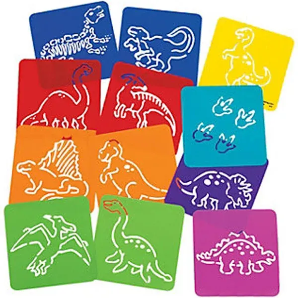 Plastic Dinosaur Stencils - All Weather  (1) Dozen