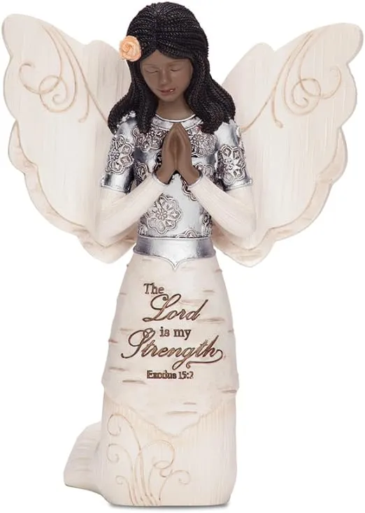 Pavilion Gift Company Elements 82324 Prayer Collectible Figurine, Ebony Kneeling and Praying Angel, 5-1/2-Inch