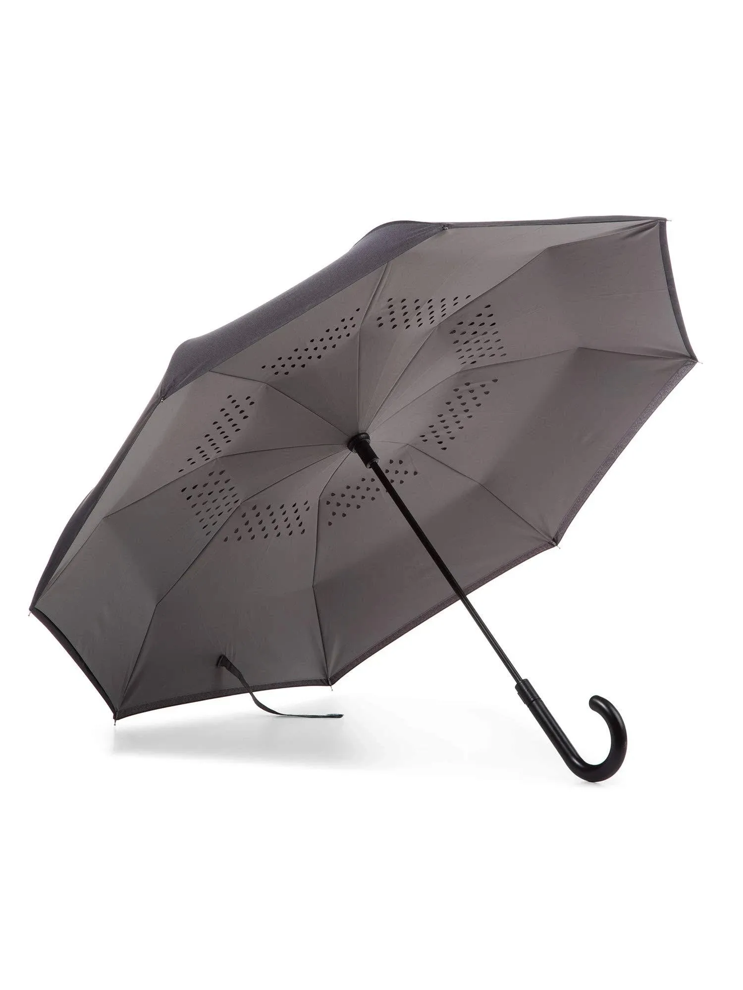 Totes Inbrella Reverse Close Umbrella Black/Grey