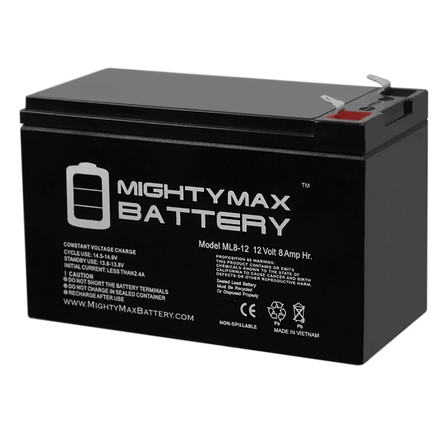 Mighty Max Battery ML8-12 - 12V 8AH Replacement Battery for APC Back-UPS BE750G 750VA