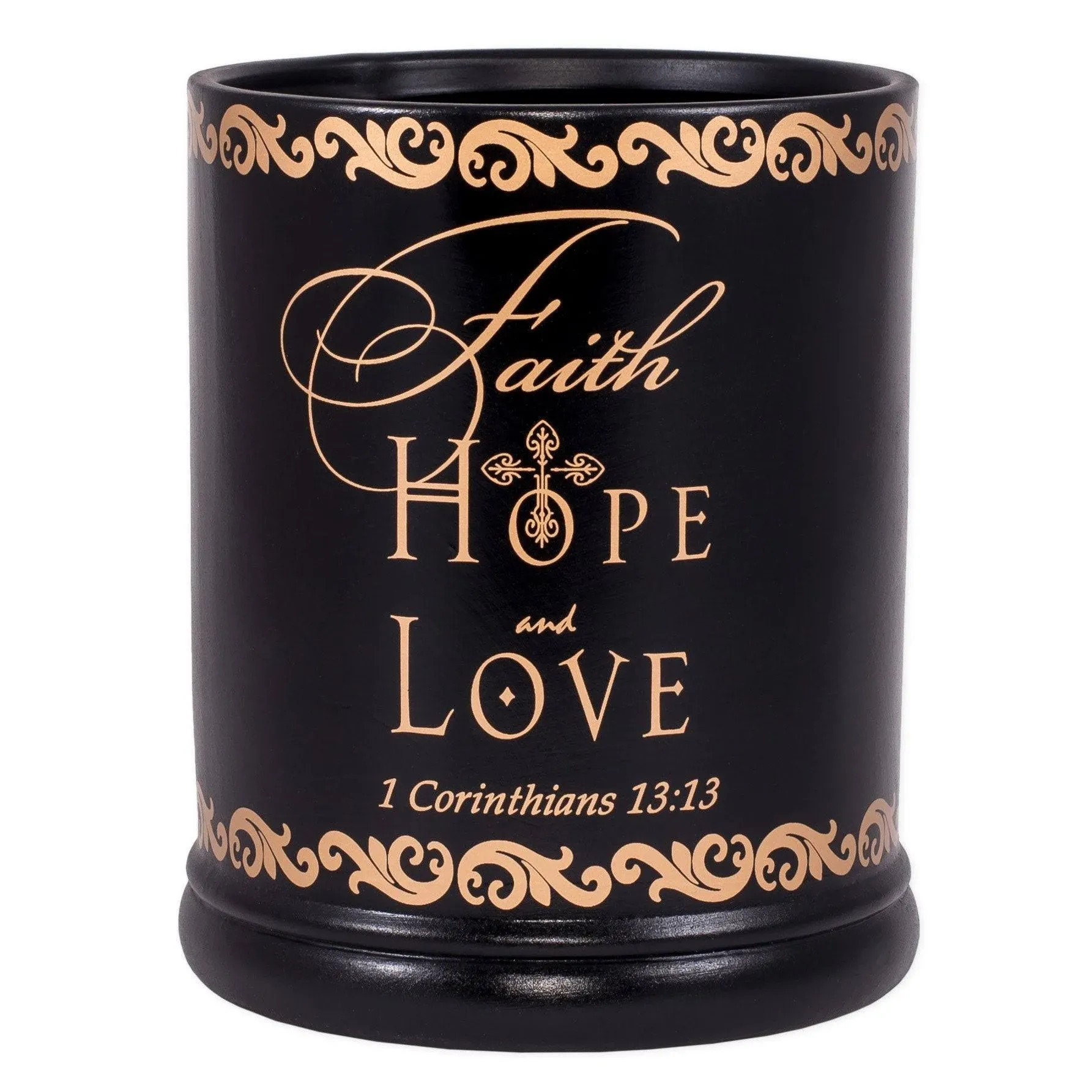 Elanze Designs Faith Hope Love Ceramic Stoneware Electric Large Jar Candle Warmer