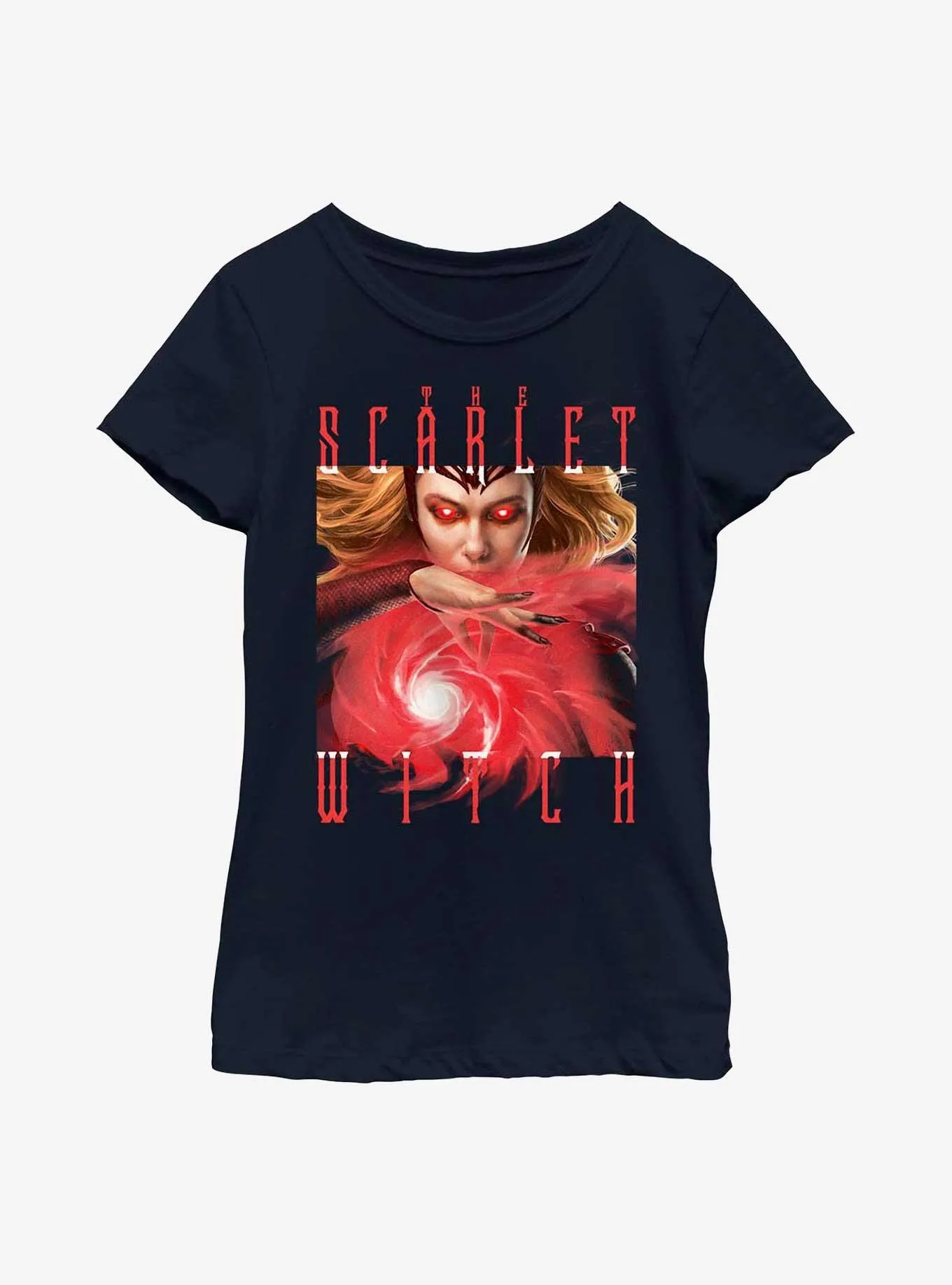 Marvel Doctor Strange In The Multiverse Of Madness The Scarlet Witch Book Of The Damned Youth Girls T-Shirt | BoxLunch