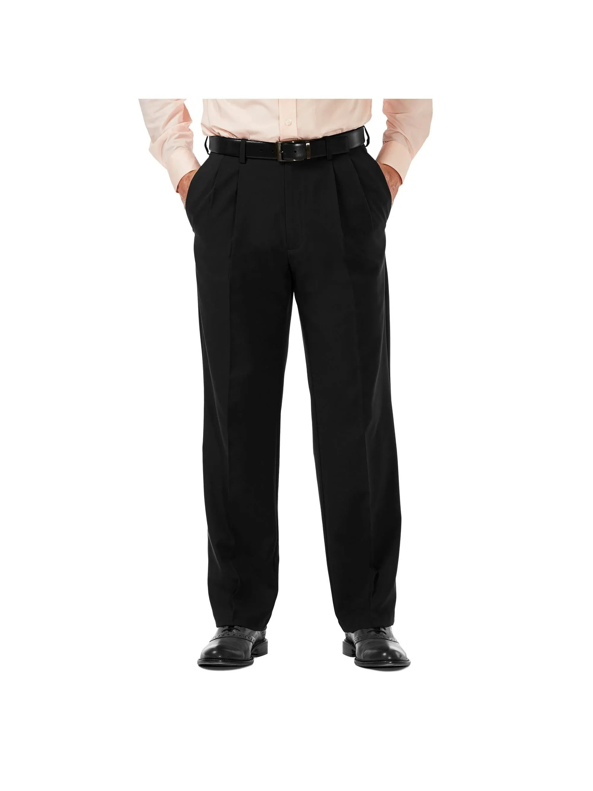 Haggar Men's Cool 18 Pro Classic Fit Pleat Front Hidden Expandable Waist Pant (Regular and Big & Tall Sizes)