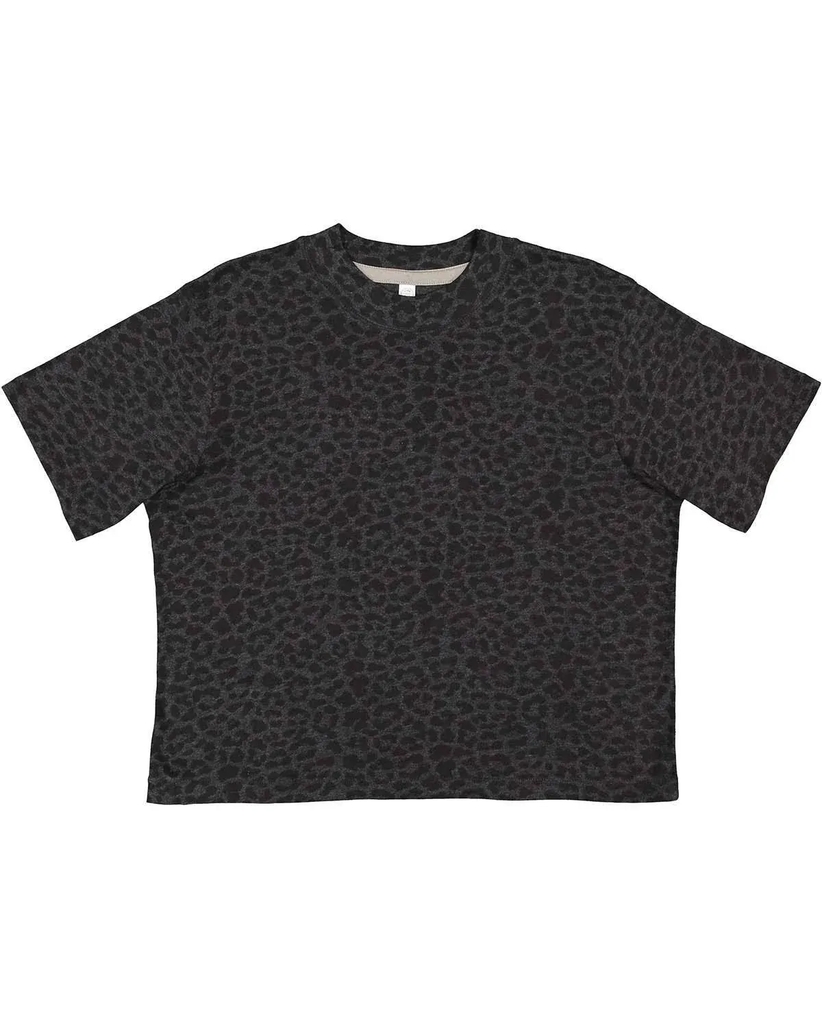 LAT 3518 Women's Boxy Tee Black Leopard M