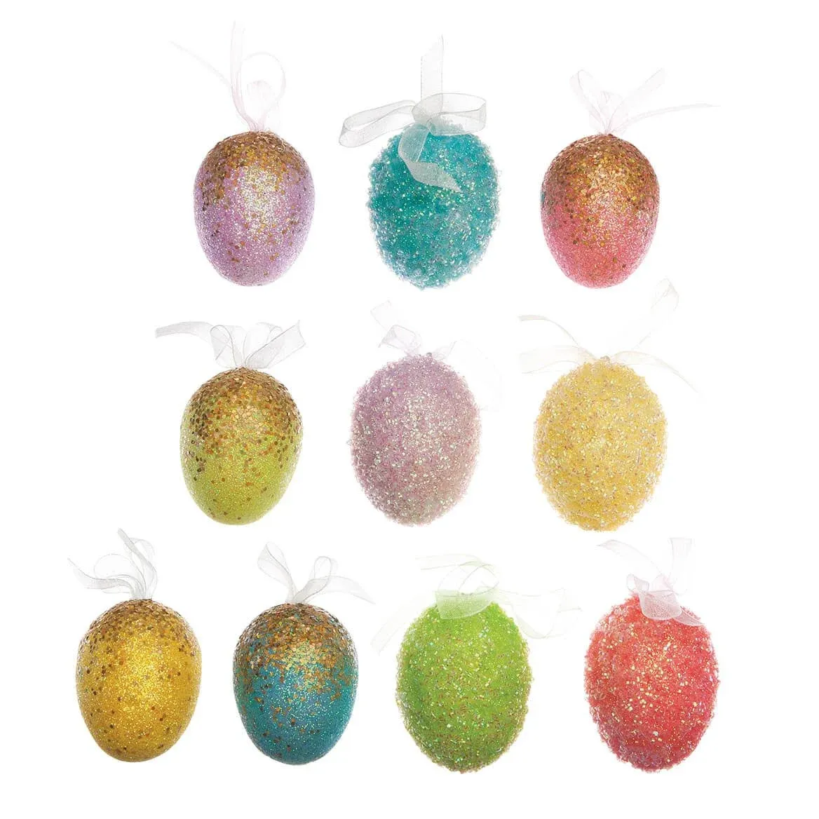 Fox Valley Traders Easter Egg Hanging Ornaments, Set of 10, Dazzling Spring Décor