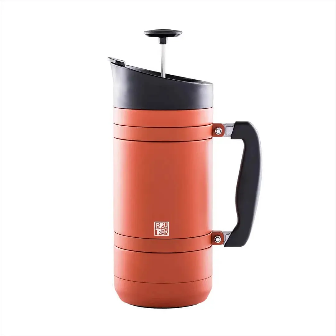 BaseCamp Coffee Press - Double Wall Insulated Stainless Steel - Bru-Stop Tech...