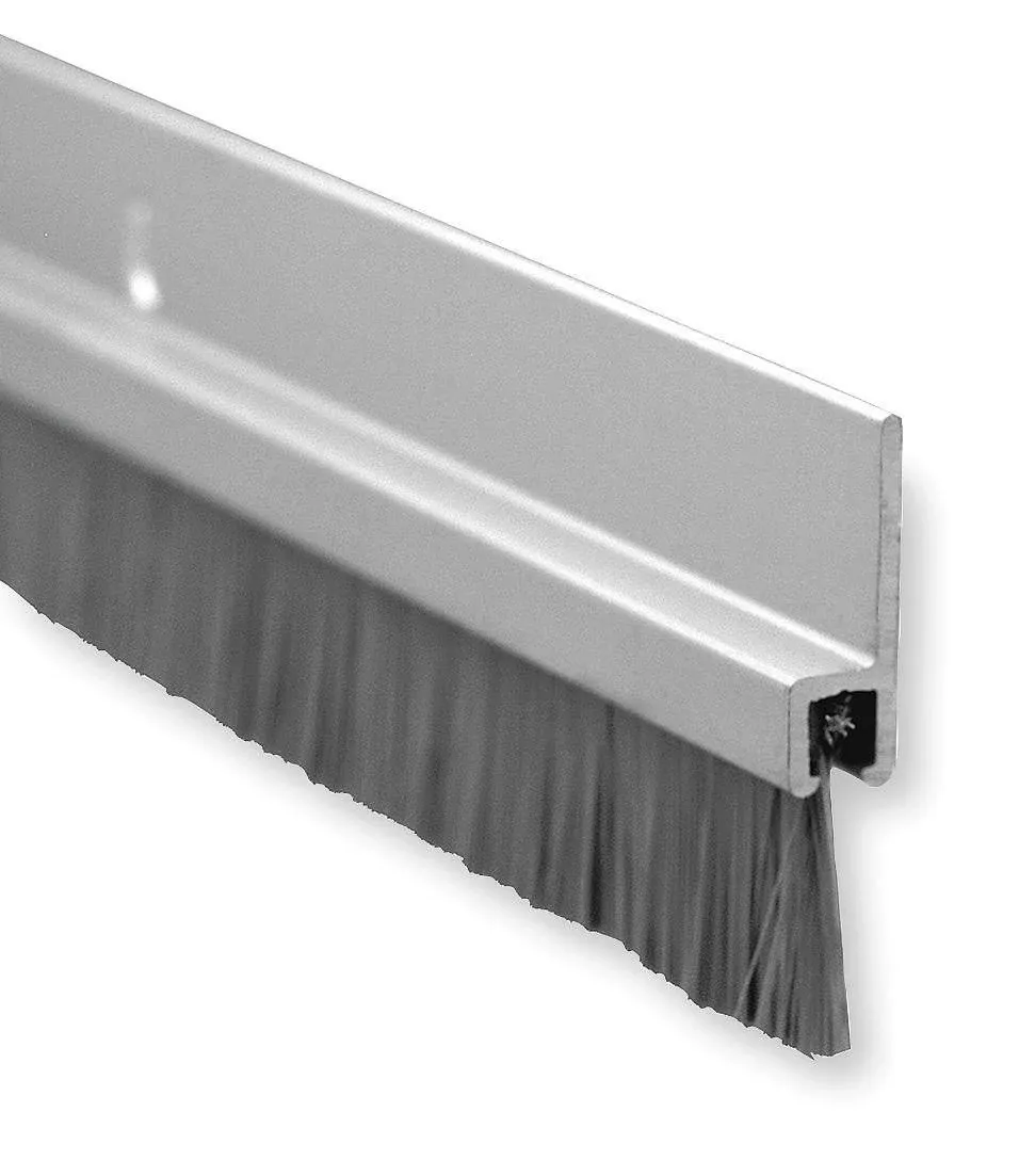 Pemko Brush Door Bottom Sweep, Clear Anodized Aluminum with 0.625" Gray Nylon ...