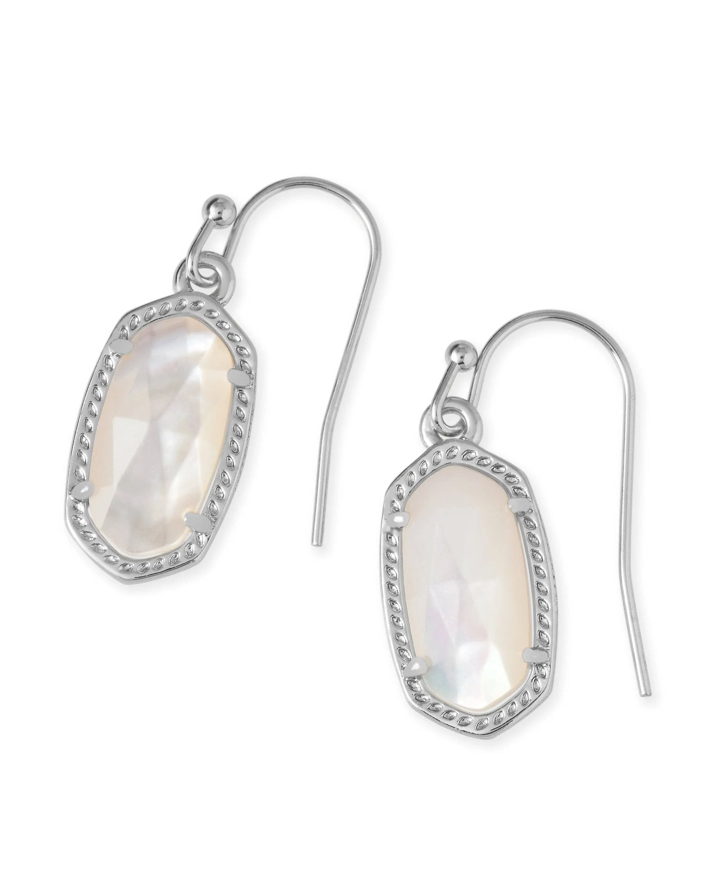 Kendra SCOTT- Lee Silver Drop Earrings in Ivory Pearl