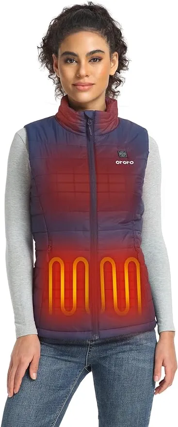 Women's Classic Heated Vest - Green | Heating across Body | ororo