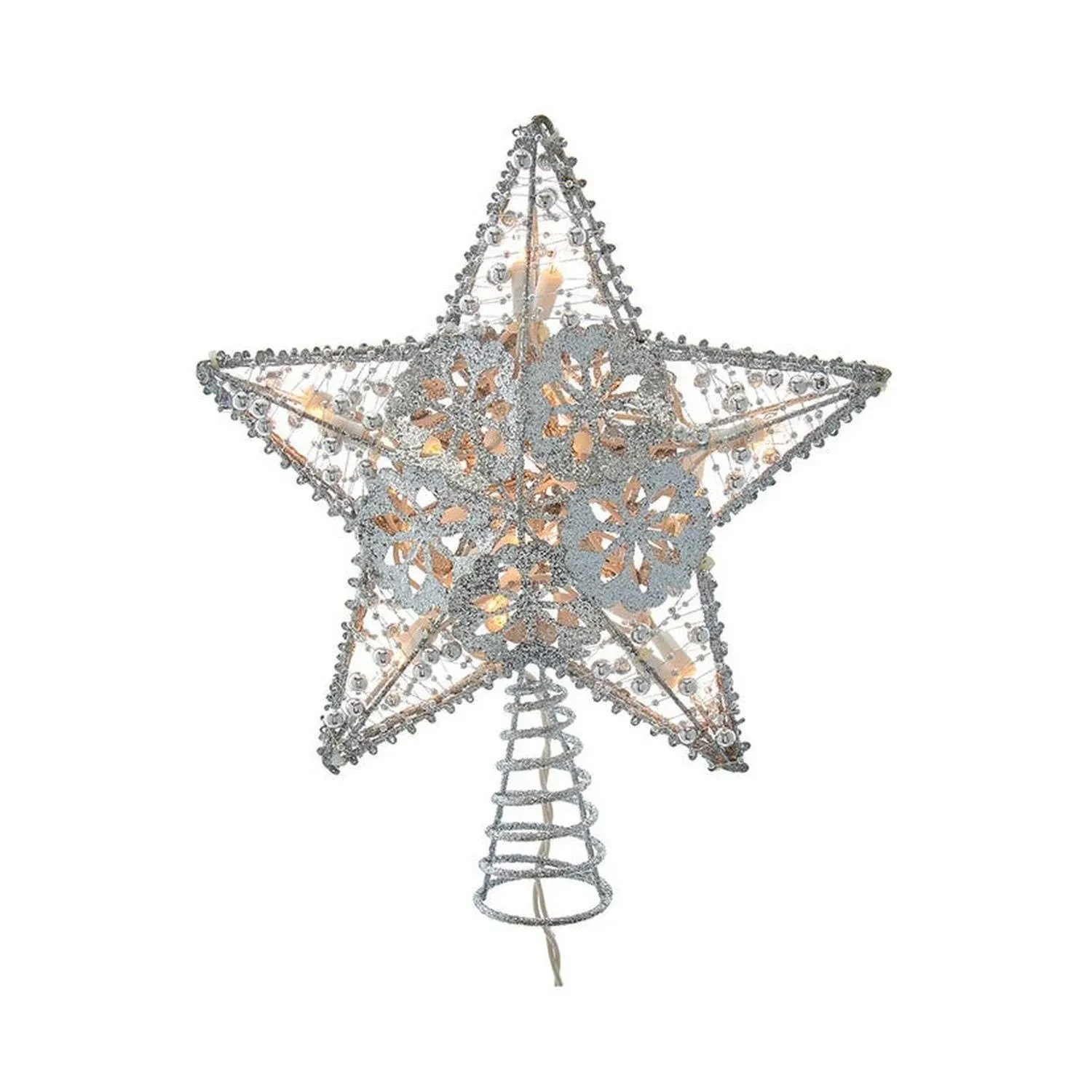 Kurt S. Adler UL0913S Lighted Treetopper, Silver