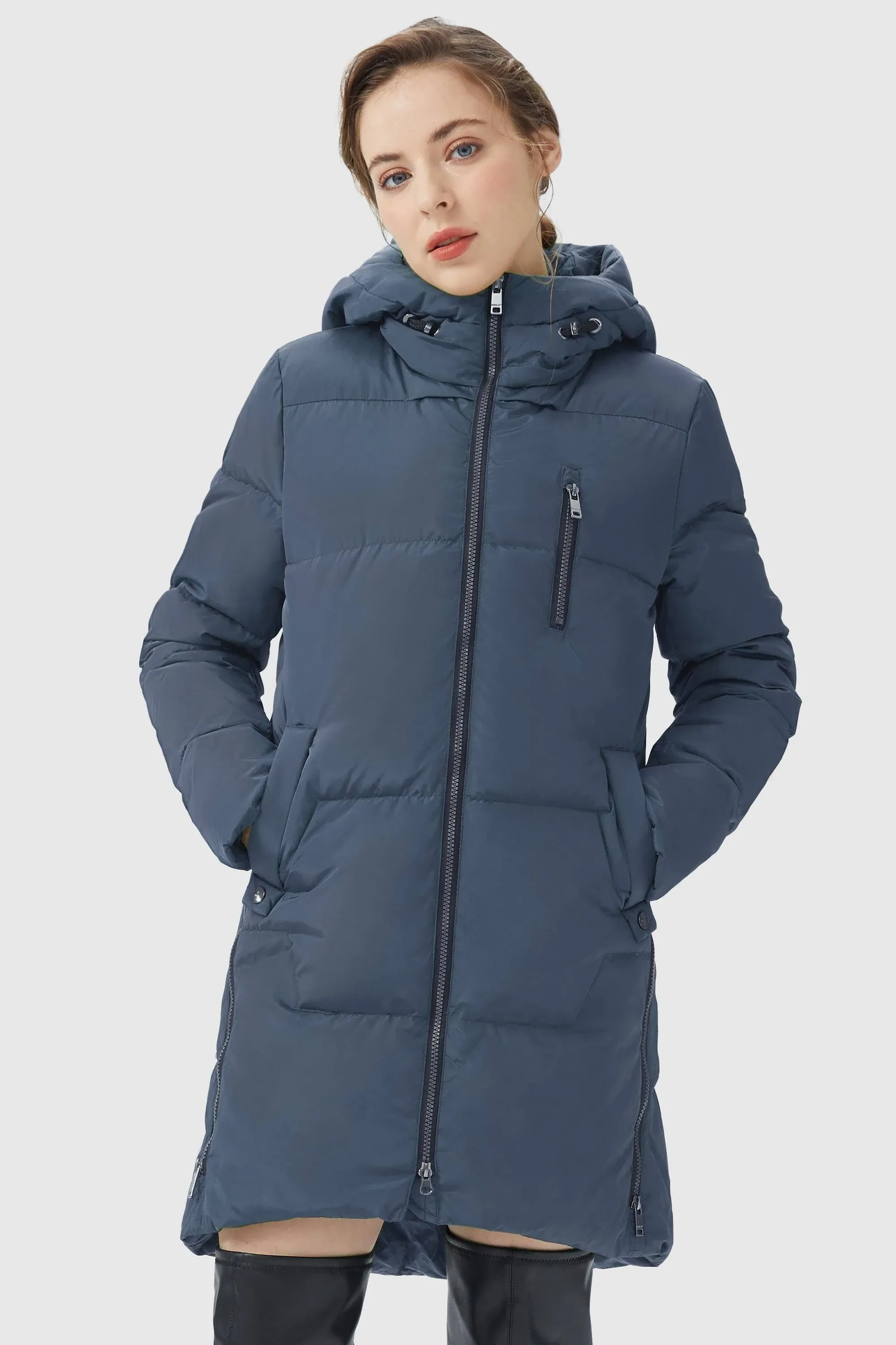 Orolay Women's Two-Way Zipper Hooded Puffer Jacket Majolica Blue / S