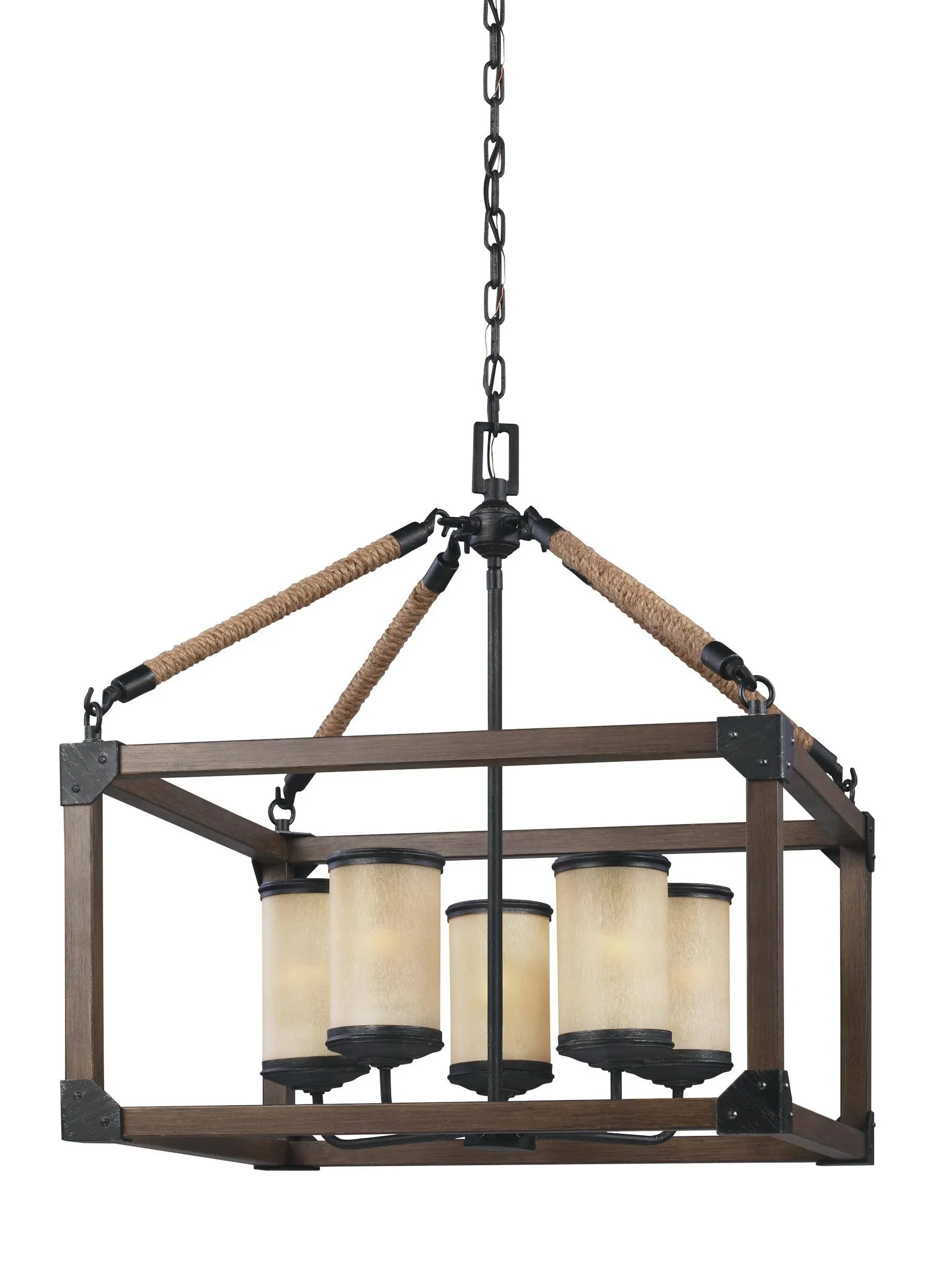 Generation Lighting Dunning 5-Light Stardust/Cerused Oak Modern/Contemporary Damp Rated ChandelierGeneration Lighting Dunning 5-Light Stardust/Cerused Oak Modern/Contemporary Damp Rated Chandelier