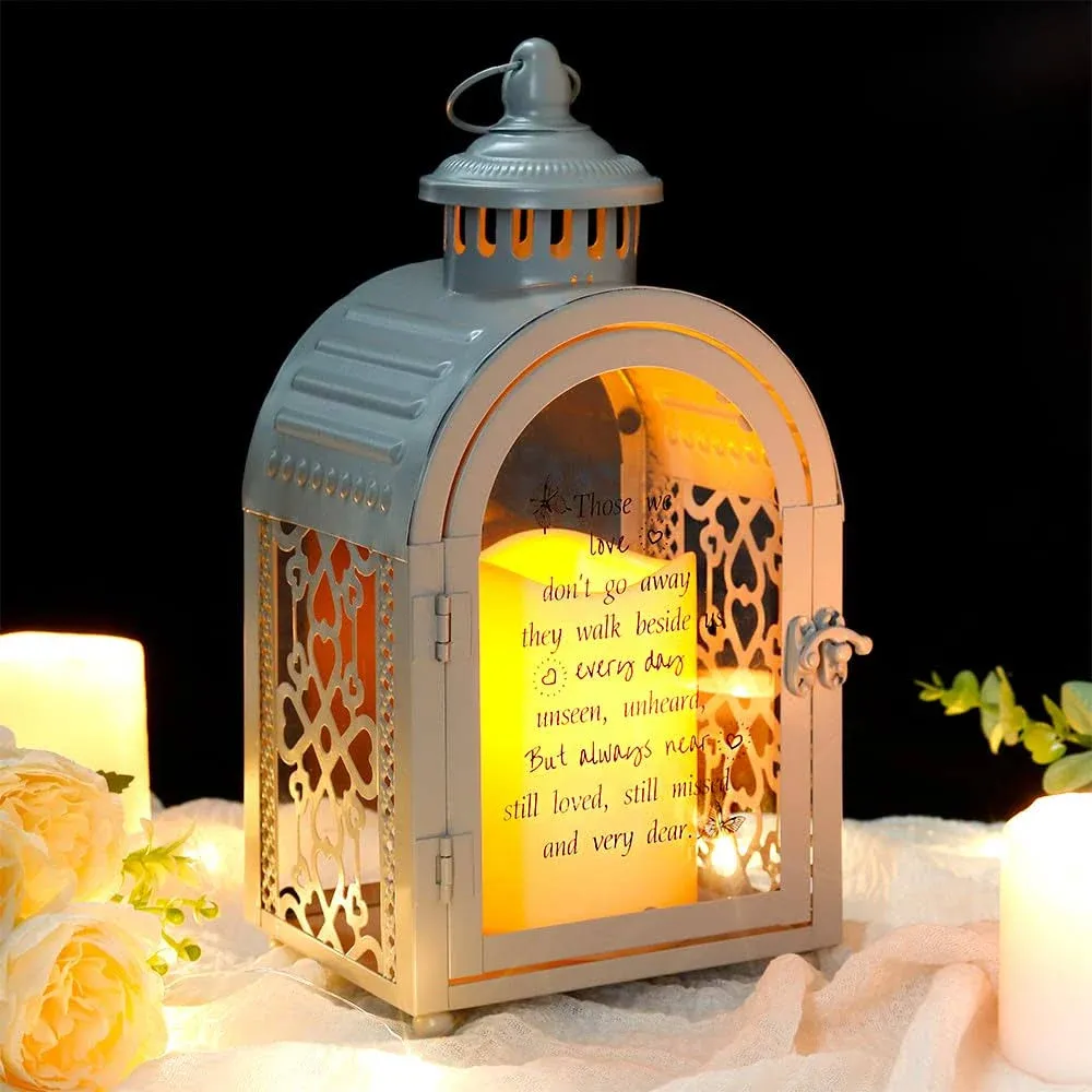 TRIROCKS Memorial Lantern 28cm High Walk Beside US Remembrance Lantern with ...