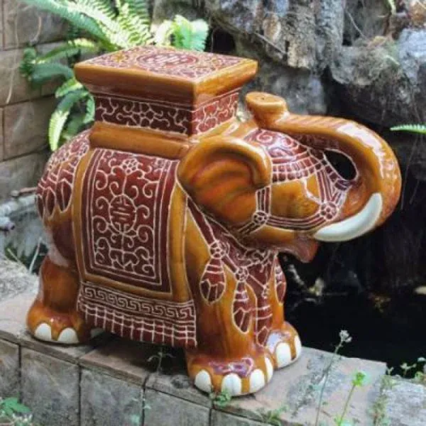 Porcelain Elephant Stool/Side Table