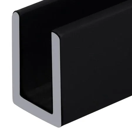 Matte Black Frameless Shower Door Aluminum Deep U-Channel for 3/8&#034; Thick Glass