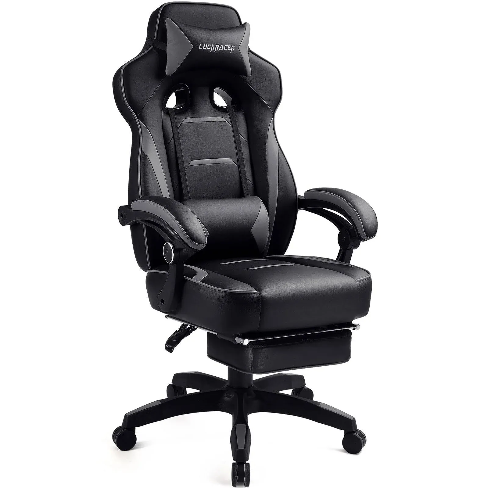 GTRACING Gray Heavy Duty Gaming Chair with Footrest GTF59-GRAY