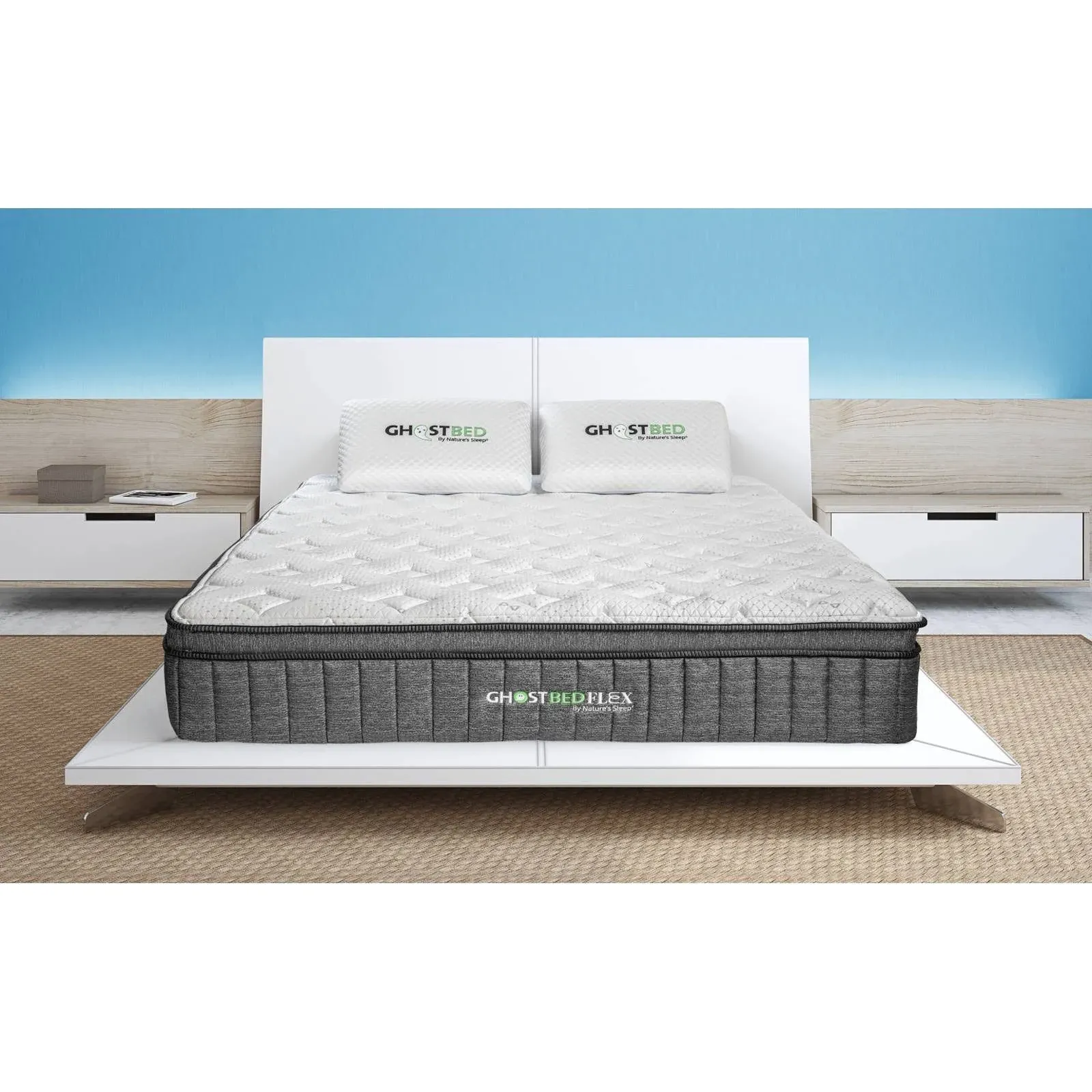 GhostBed 13 inch Flex Hybrid Medium Firm Memory Foam Mattress - Twin XL