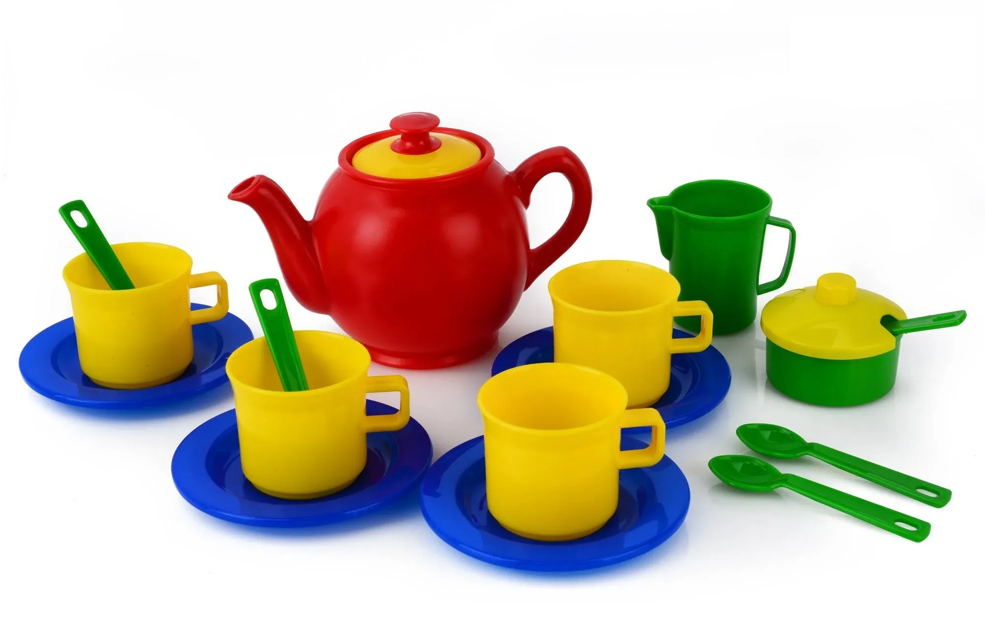 Kidzlane Play Tea Set, 15+ Durable Plastic Pieces, Safe and BPA Free for Childrens Tea Party and Fun