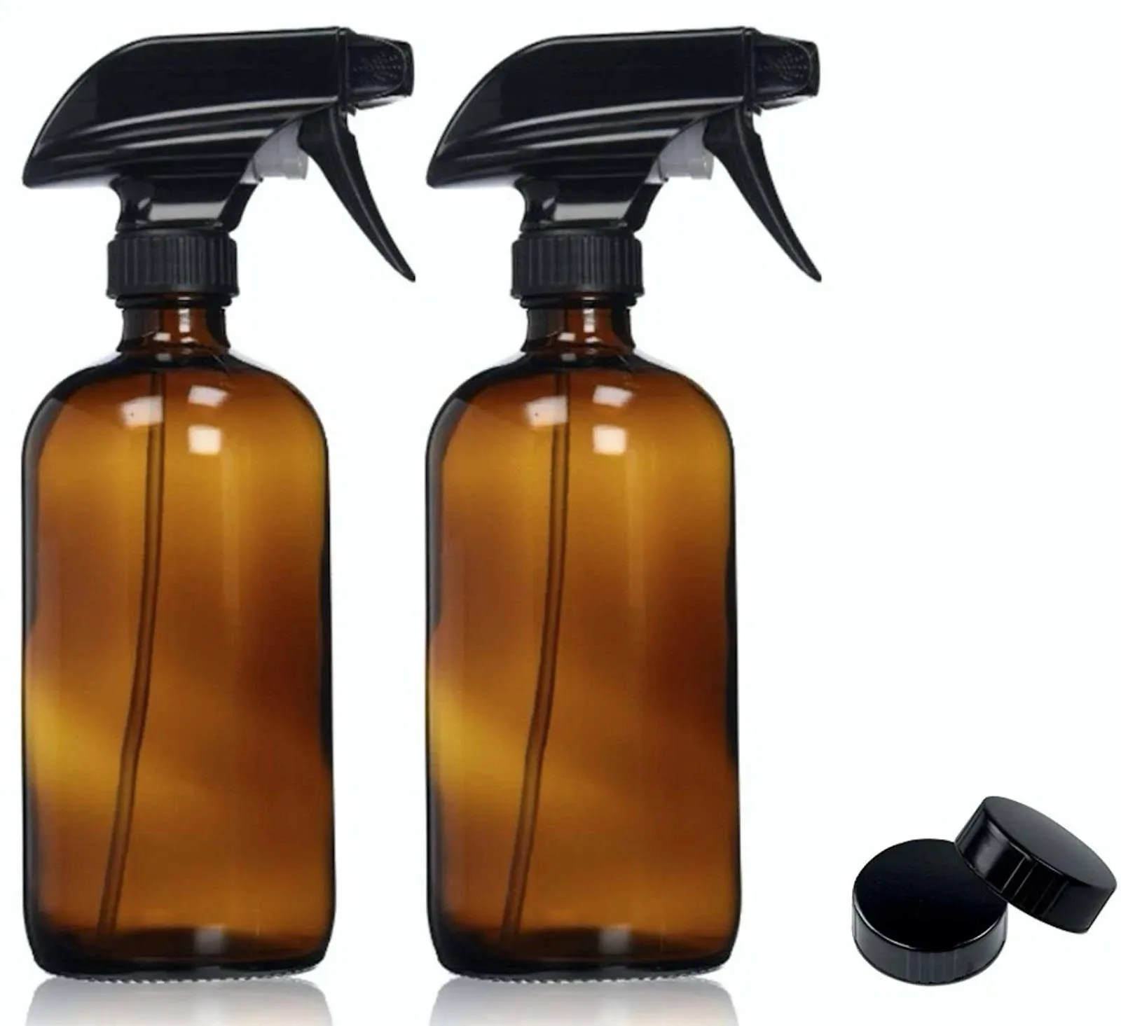 Sally's Organics Empty Amber Glass Spray Bottle Large 16 oz Refillable Container for Essential Oils, Cleaning Products