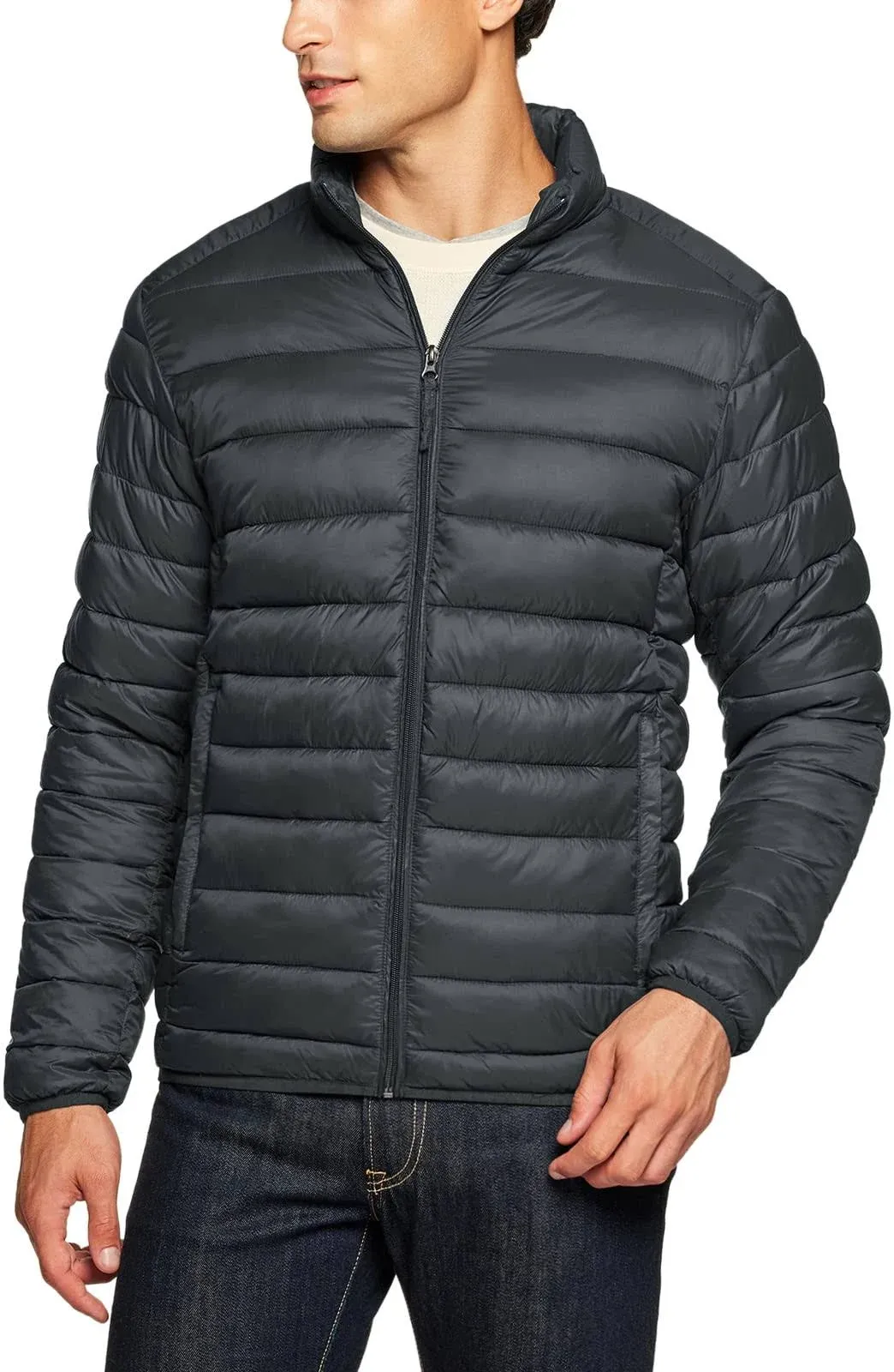 TSLA Men&#039;s Lightweight Packable Accent Puffer Jacket, Water-Resistan<wbr/>t Winter Jac