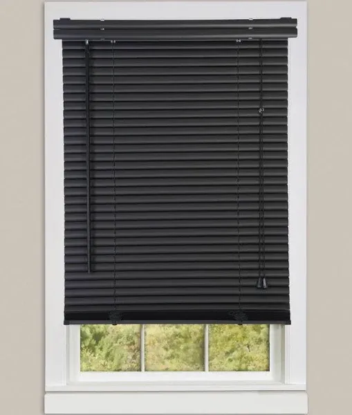 Serenity Home Cordless Mini Blind - 1 in. Light Filtering Window Shades - Vinyl Window Horizontal Mini Blind (White 23 x 64)