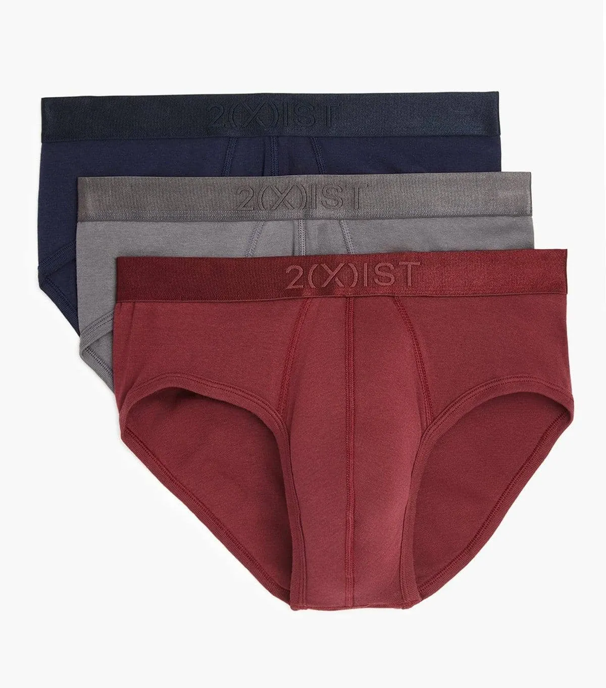 2(X)IST mens Pima Cotton Contour Pouch Brief 3-pack