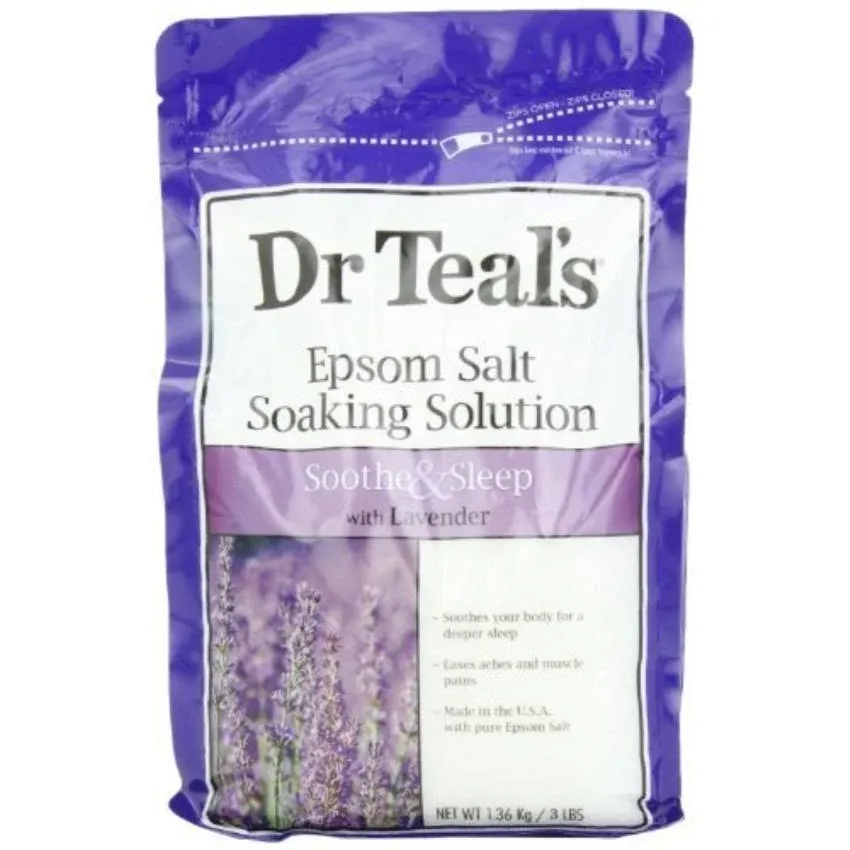 Dr. Teal's Epsom Salt Soaking Solution, Lavender,2 bags(3lb/bag)