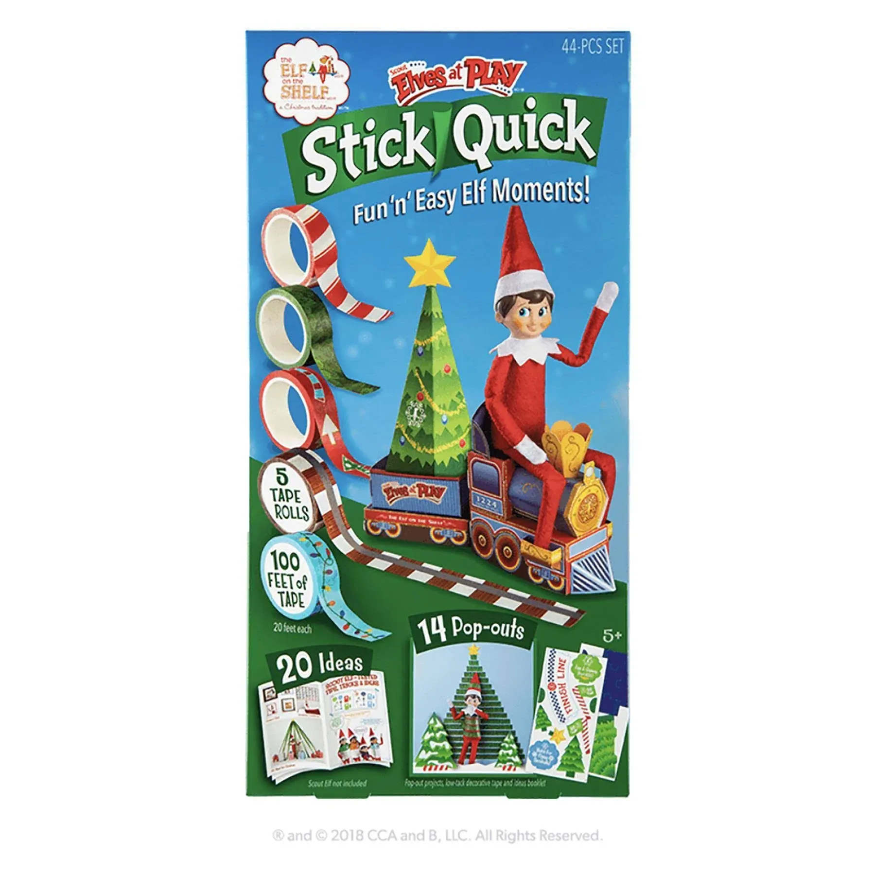 NIB ELF ON THE SHELF Elves At Play STICK QUICK 44 PIeces Pop Outs Displays Tape