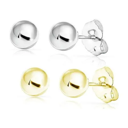 14K Gold Filled Earrings Round Ball Gold Studs Earrings for Women Gold Earrings | Available from 3mm - 9mm