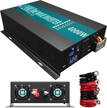 WZRELB 4000W 12V DC to 120V AC Pure Sine Wave Solar Power Inverter