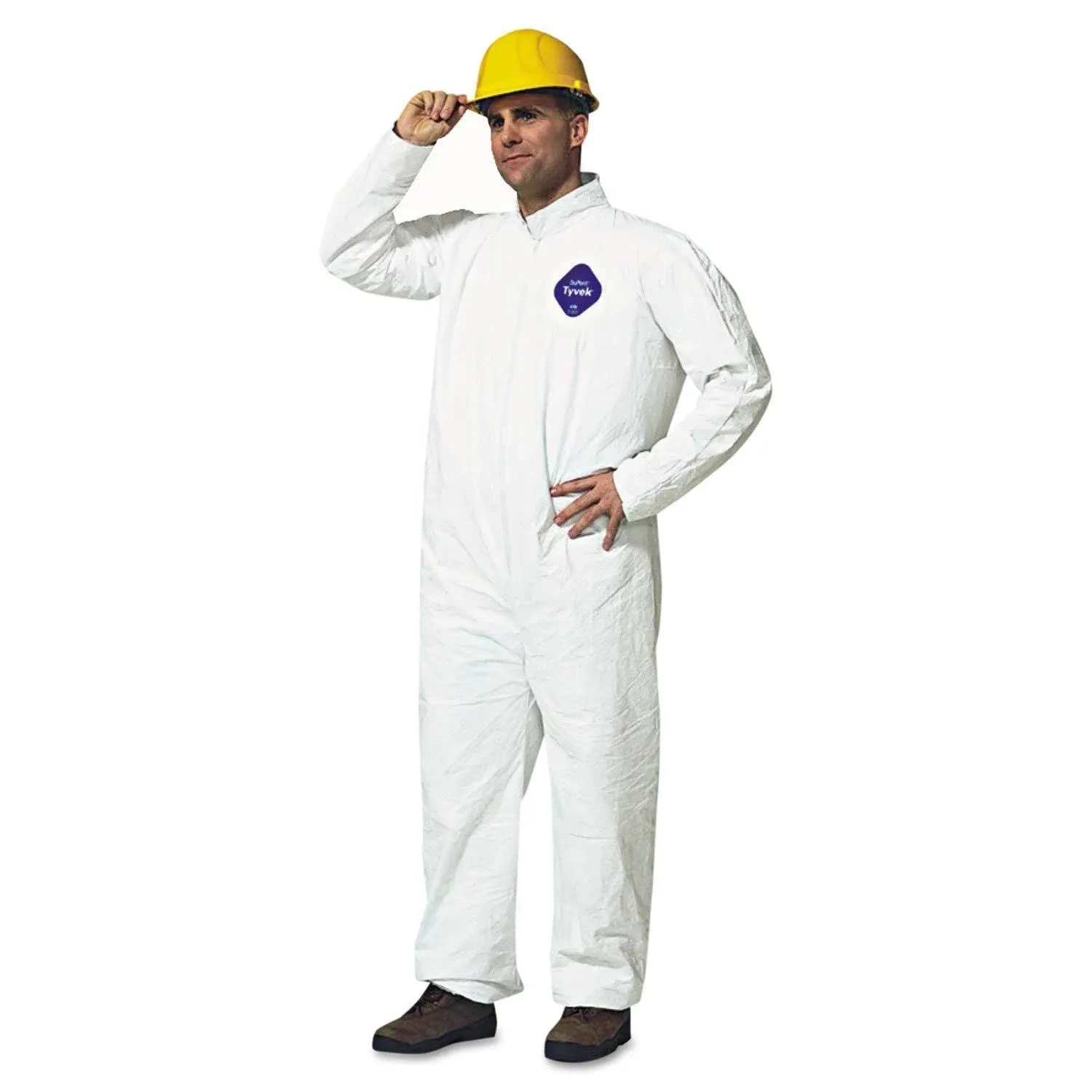 DuPont Tyvek Coverall, TY120 Zipper Front with Open Wrist and Ankles -XLG, 25/CS