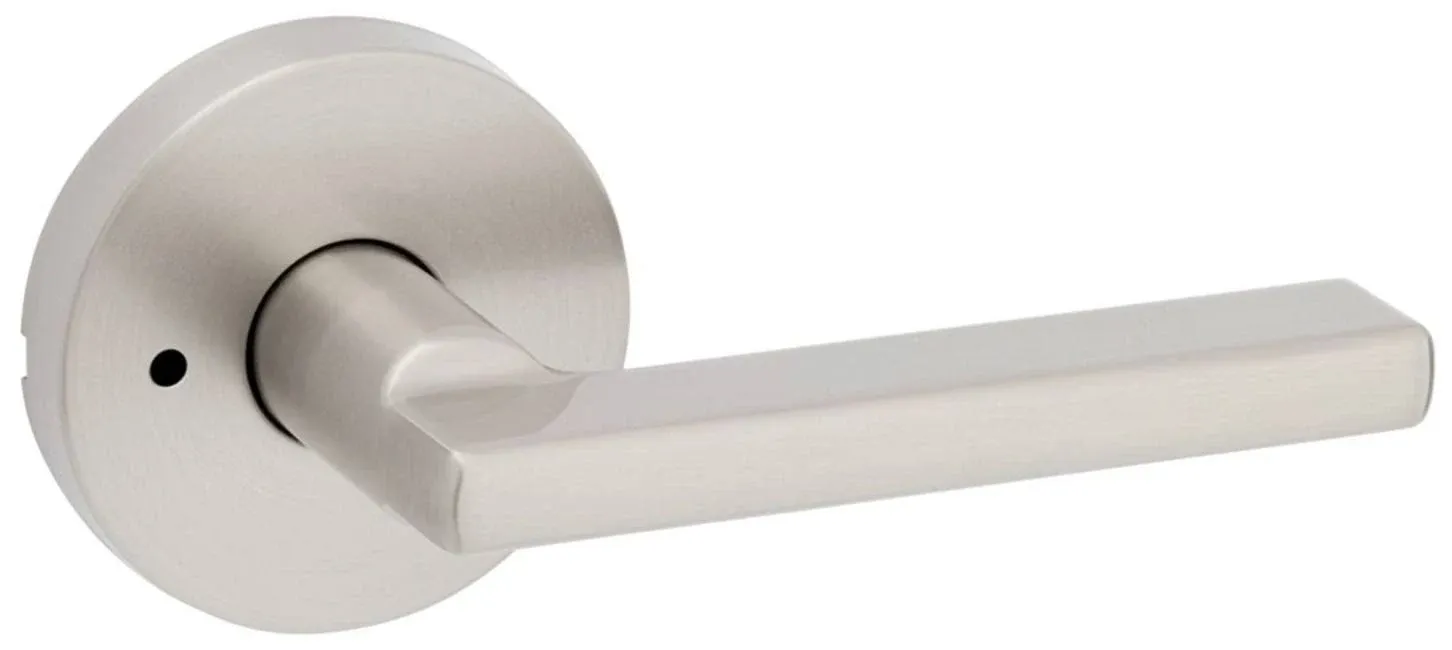 Kwikset 730HFLRDT-15 Halifax Privacy Door Lever Set with Round Rose - Satin Nickel