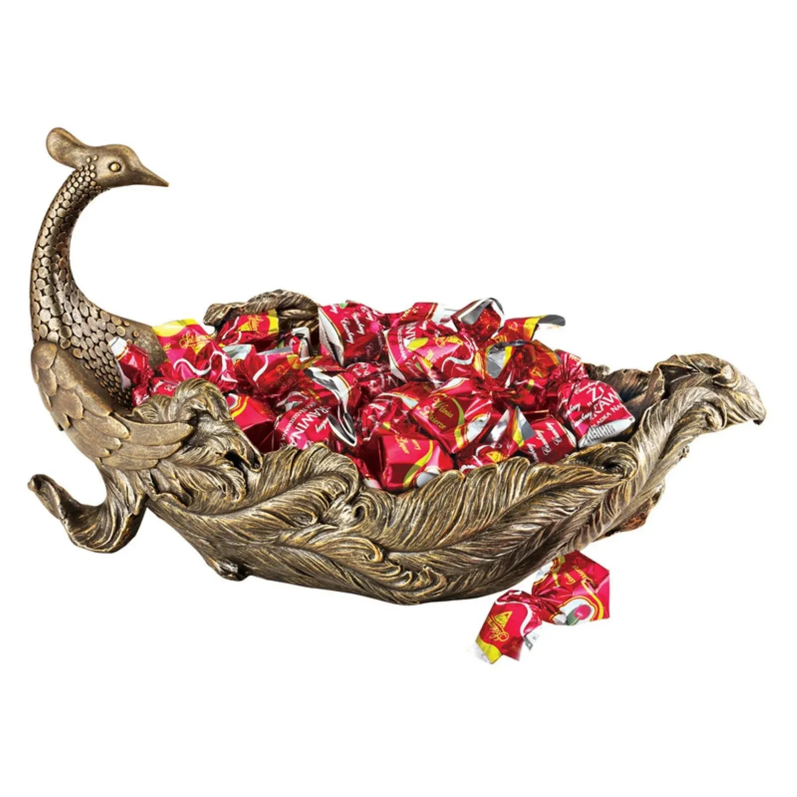 Peacock's Plume Sculptural Bowl, 14.5"Wx6.5"Dx8.5"H 1 lbs. - Traditional - Decorative Bowls - by Design Toscano | Houzz