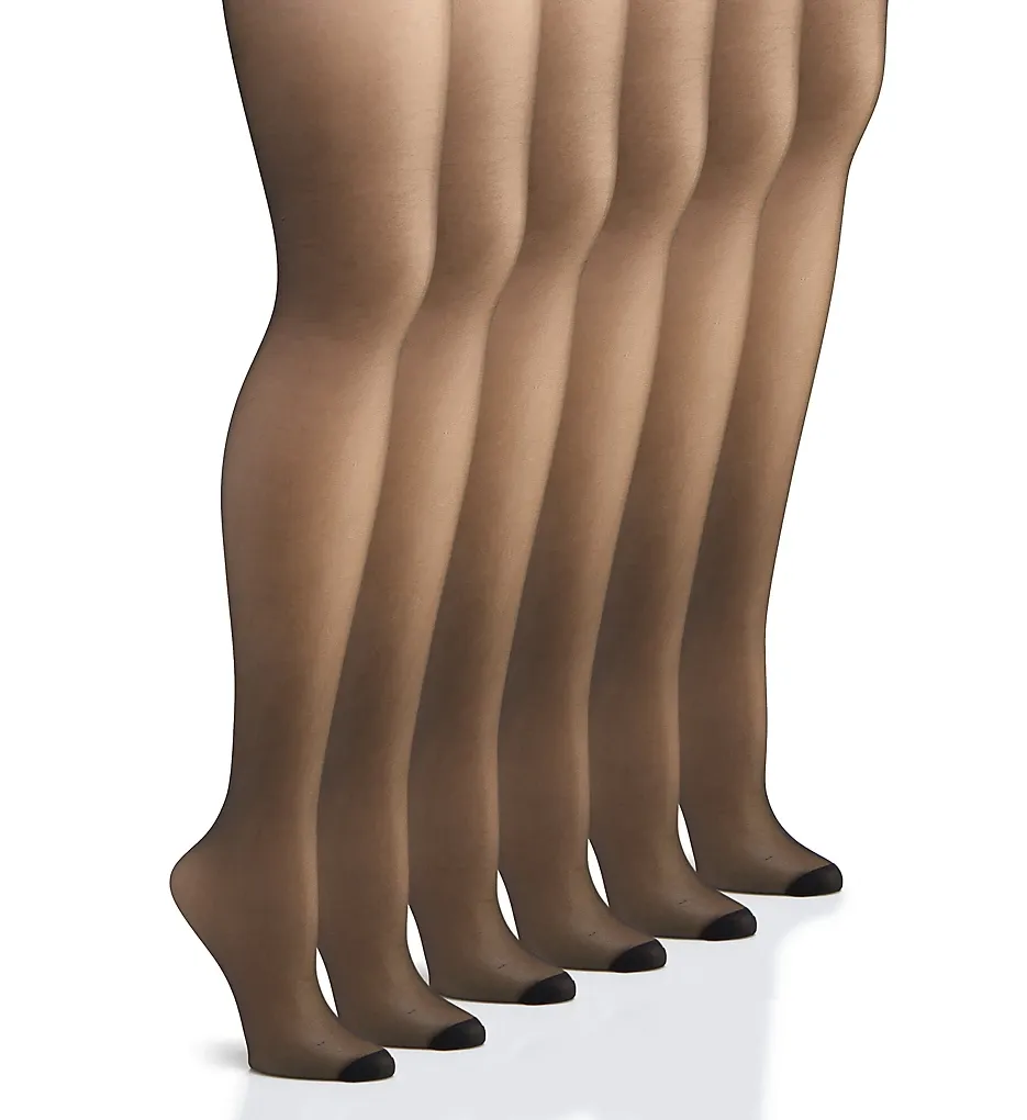 Hanes Women's Silk Reflections Control Top Pantyhose with Reinforced Toe, Multipack