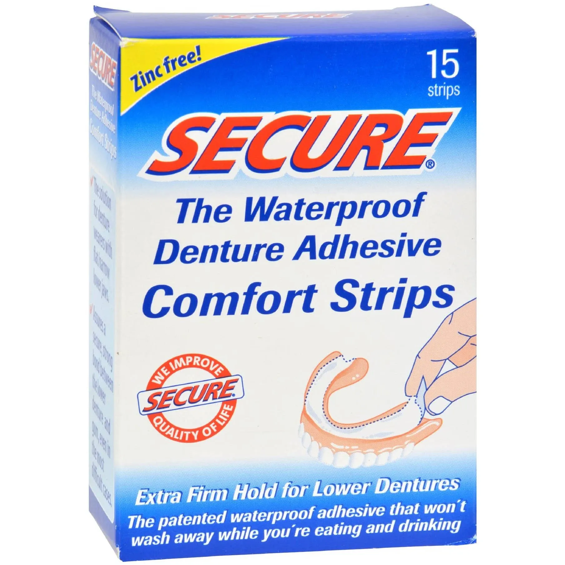 Secure Denture Adhesive Comfort Strips