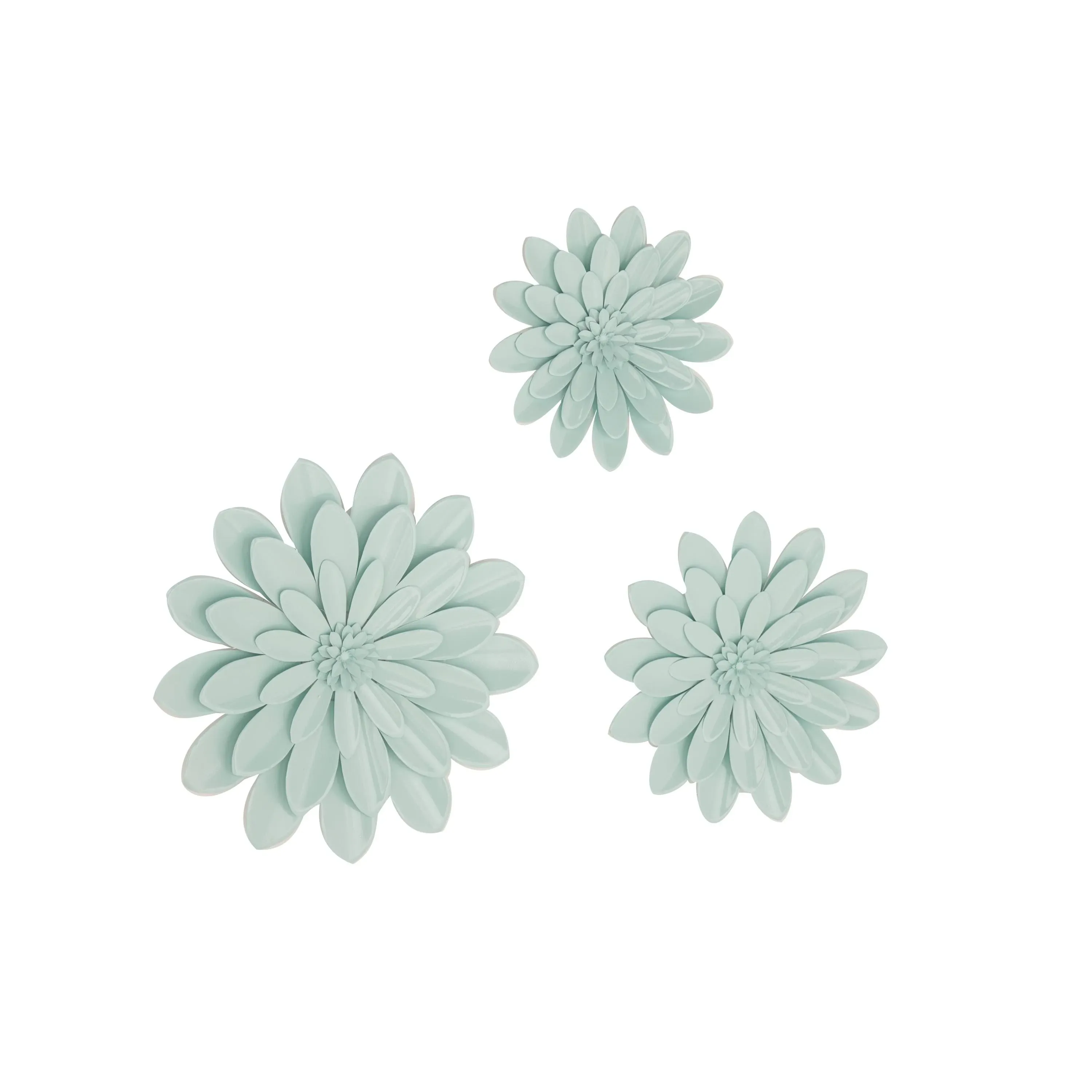 Litton Lane Metal Green Floral Wall Decor (Set of 3)