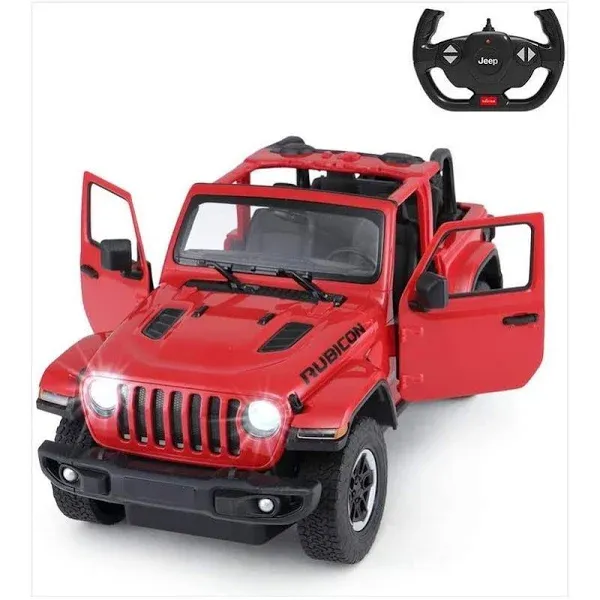 RASTAR Off-Road Remote Control Car, 1:14 Jeep Wrangler JL RC Off-Road Racing Vehicle Toy Car for Kids Adults, Spring Suspension/Door Open, 2.4Ghz RED