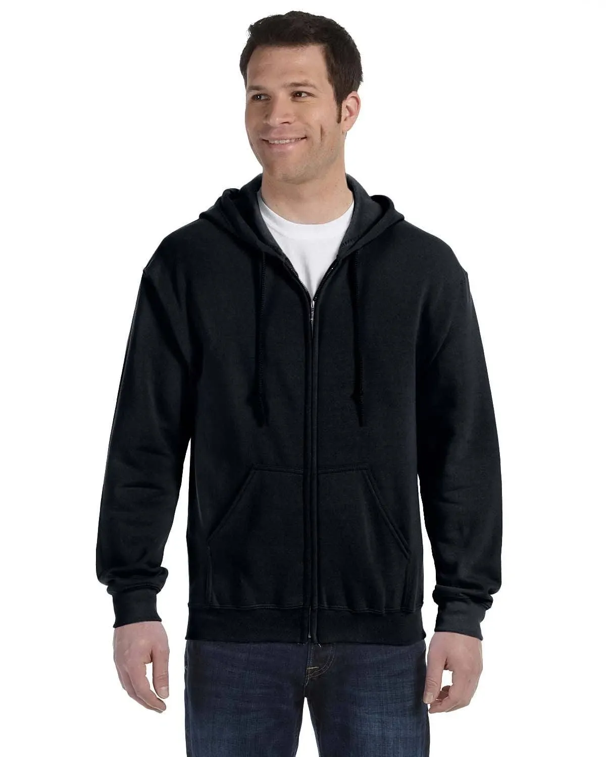 New Gildan mens Heavy Blend 8 oz. 50/50 Full-Zip Hood(G186)-BLA<wbr/>CK