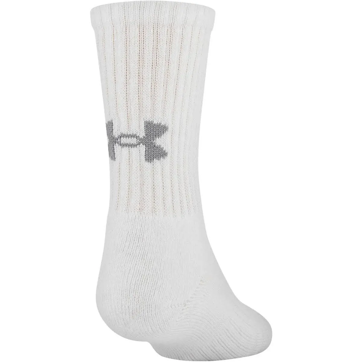 Adult Under Armour Training Cotton 3 Pack Crew Socks Medium White