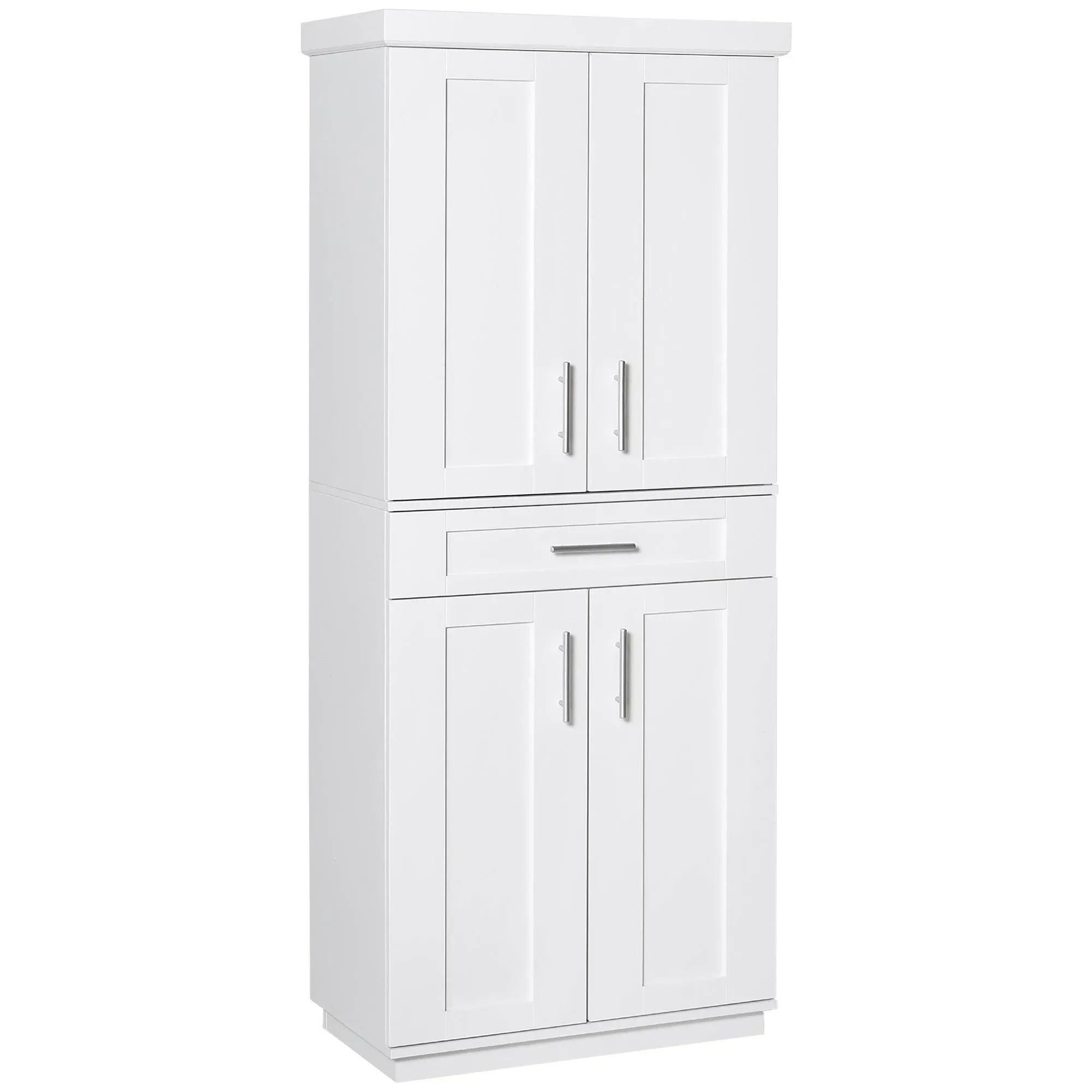 HOMCOM Tall Kitchen Pantry Freestanding Cabinet Cupboard with Doors and Drawer