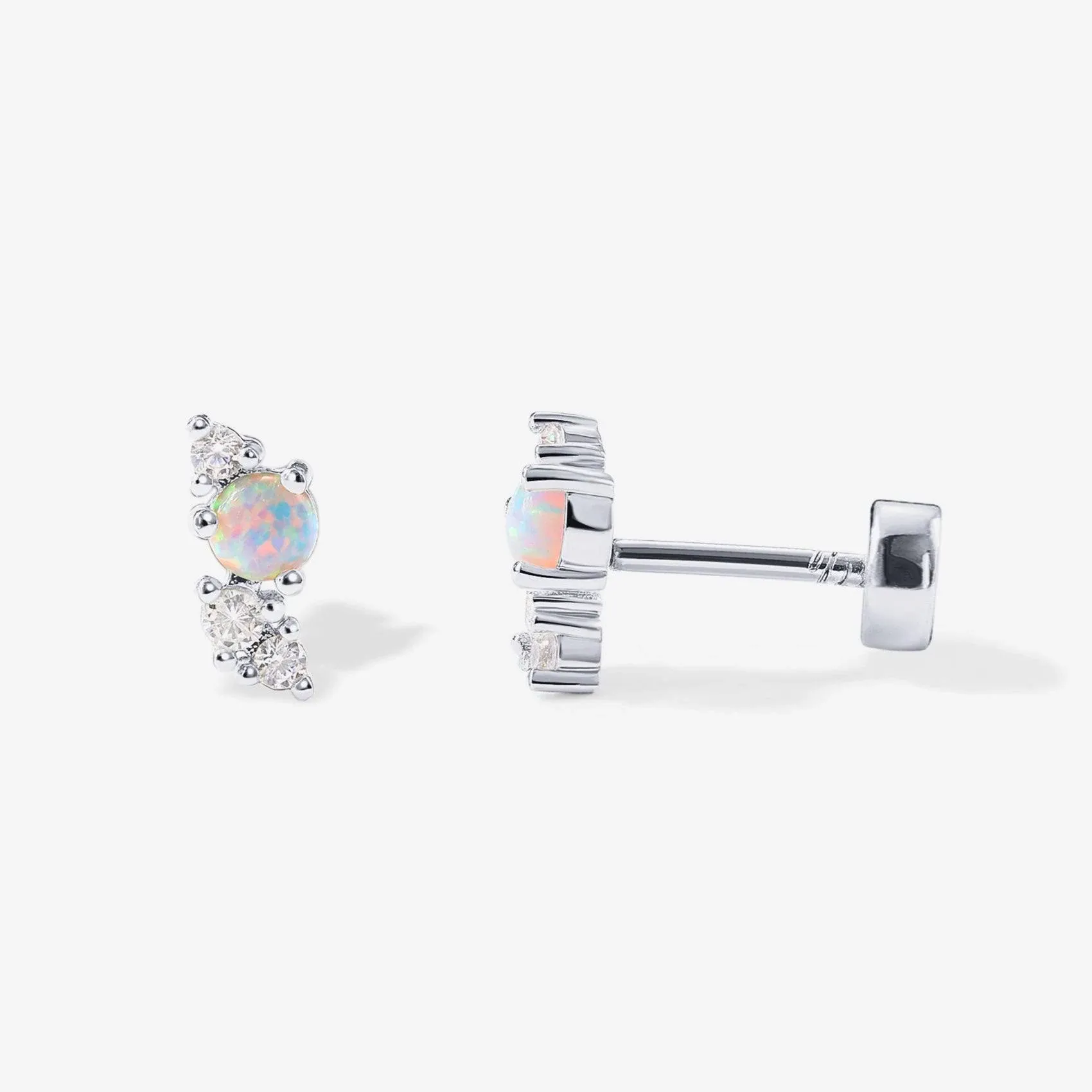 Opal Screw Back Gold Stud Earrings for Women by PAVOI