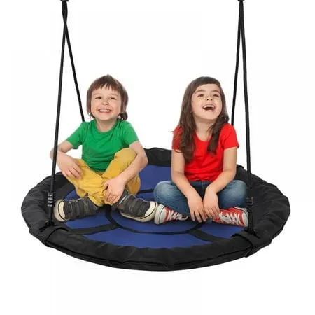 KidDoSea 40 Waterproof Saucer Tree Swing Set - 360 Rotate° - Attaches To Trees Or Existing Swing Sets - Adjustable Hanging Ropes Kids Outdoor Round Mat Swing For Kids Adults And Teens