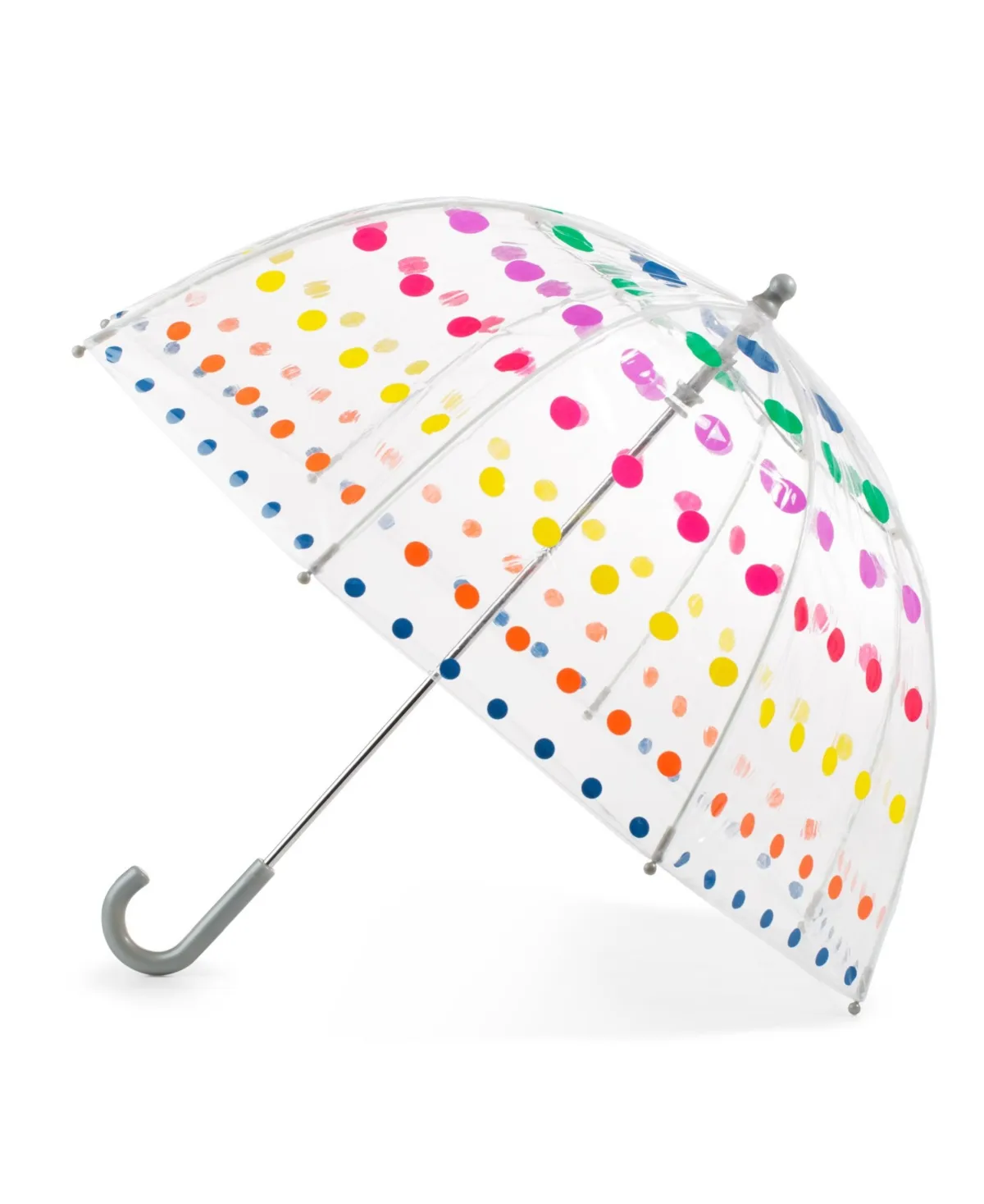 Totes Signature Clear Bubble, Rain & Windproof Umbrella - Perfect for Weddings, Travel and Outdoor Events - Curved Handle with Deluxe Finish, in Transparent or Colorful Design Options