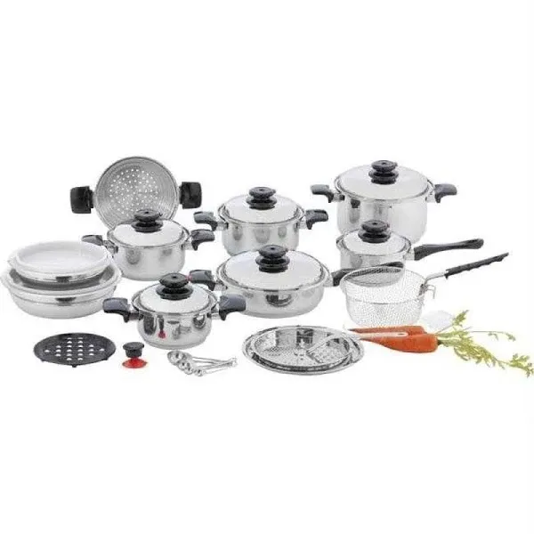 Chef's Secret 28pc 12-Element T304 Stainless Steel Waterless Cookware Set