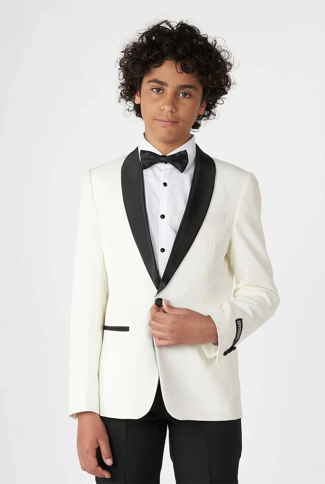 Opposuits Big Boys 3-Piece Pearly Solid Tuxedo Set - White - Size 16